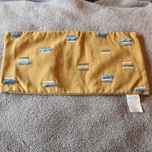 Yellow and Blue Accent Pillow Cover with Patterned Design